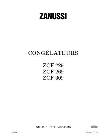 ZCF229 | Zanussi ZCF309 Manuel utilisateur | Fixfr
