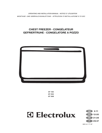 Electrolux GT368 Manuel utilisateur | Fixfr