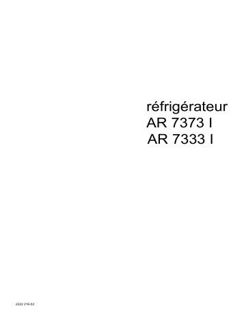 AR7373I | ARTHUR MARTIN ELECTROLUX AR7333I Manuel utilisateur | Fixfr