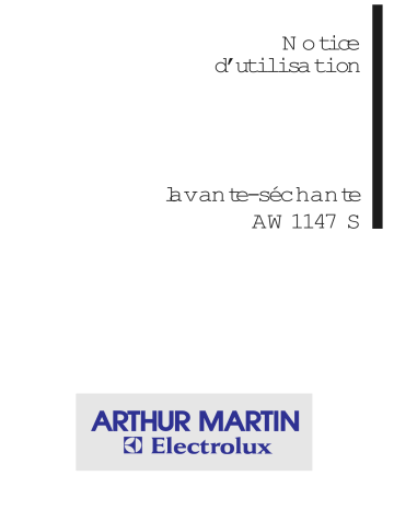 ARTHUR MARTIN ELECTROLUX AW1147S Manuel utilisateur | Fixfr