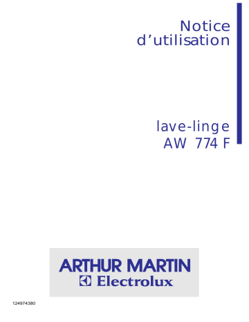 ARTHUR MARTIN ELECTROLUX AW774F Manuel utilisateur | Fixfr