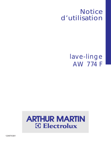 ARTHUR MARTIN ELECTROLUX AW774F Manuel utilisateur | Fixfr