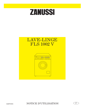 Zanussi FLS1002V Manuel utilisateur | Fixfr