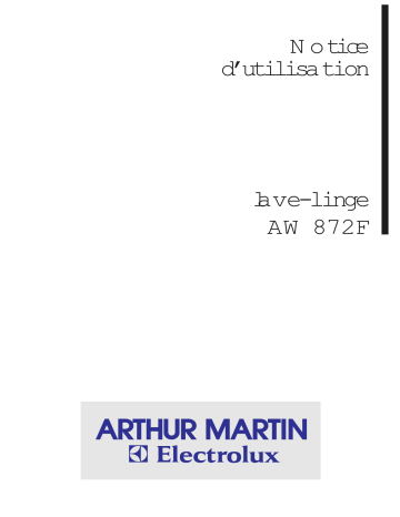 ARTHUR MARTIN ELECTROLUX AW872F Manuel utilisateur | Fixfr