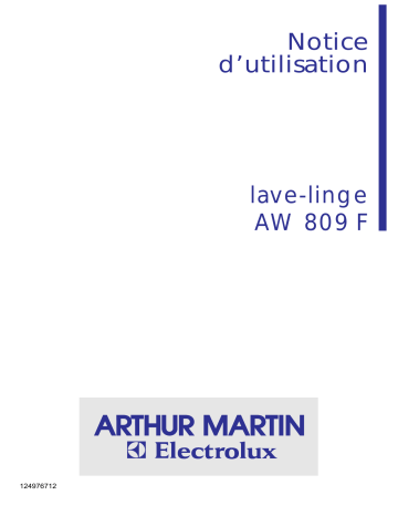 ARTHUR MARTIN ELECTROLUX AW809F Manuel utilisateur | Fixfr