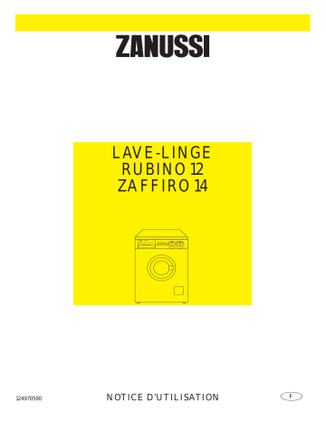 ZAFFIRO14  | Zanussi RUBINO12 Manuel utilisateur | Fixfr