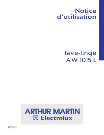 ARTHUR MARTIN ELECTROLUX AW1015L Manuel utilisateur | Fixfr