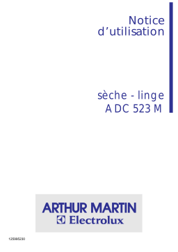 ARTHUR MARTIN ELECTROLUX ADC523M Manuel utilisateur