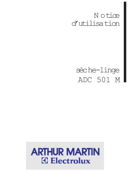 ARTHUR MARTIN ELECTROLUX ADC501M Manuel utilisateur