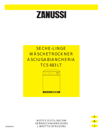 Zanussi TCS683LT Manuel utilisateur | Fixfr