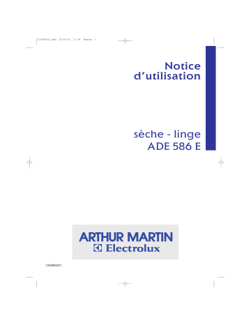 ARTHUR MARTIN ELECTROLUX ADE586E Manuel utilisateur | Fixfr