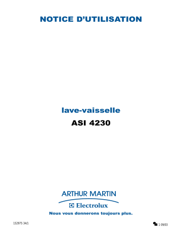 ASI4230X | ASI4230W | ARTHUR MARTIN ELECTROLUX ASI4230N Manuel utilisateur | Fixfr