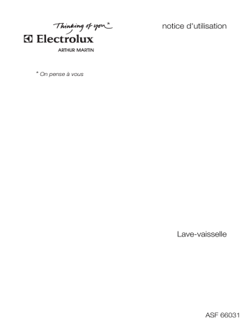 ARTHUR MARTIN ELECTROLUX ASF66031 Manuel utilisateur | Fixfr