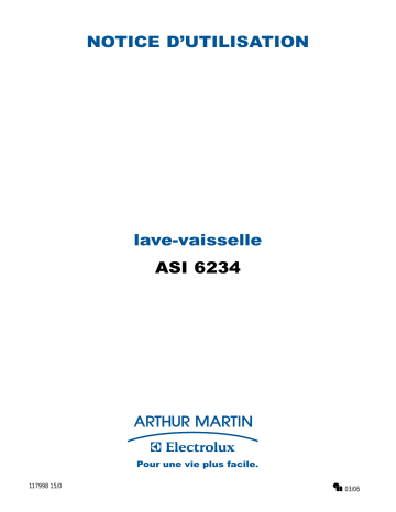 ASI6234W | ASI6234X | ARTHUR MARTIN ELECTROLUX ASI6234N Manuel utilisateur | Fixfr
