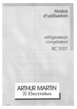 ARTHUR MARTIN ELECTROLUX RC3107W Manuel utilisateur