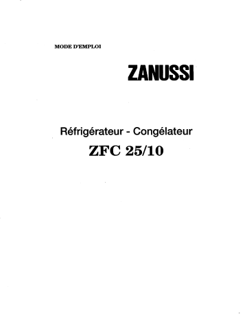 Zanussi ZFC25/10RD Manuel utilisateur | Fixfr