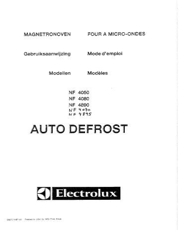 NF4895 | Electrolux NF4070 Manuel utilisateur | Fixfr