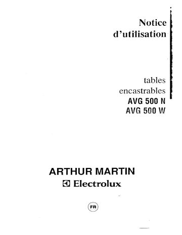 ARTHUR MARTIN ELECTROLUX AVG500W Manuel utilisateur | Fixfr