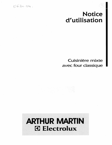 ARTHUR MARTIN ELECTROLUX CM6368-1 Manuel utilisateur | Fixfr