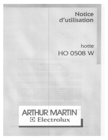 ARTHUR MARTIN ELECTROLUX HO0508W Manuel utilisateur | Fixfr