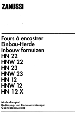 Zanussi HNW12 Manuel utilisateur