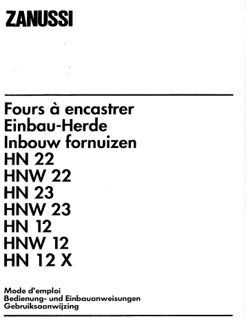 Zanussi HNW12 Manuel utilisateur | Fixfr