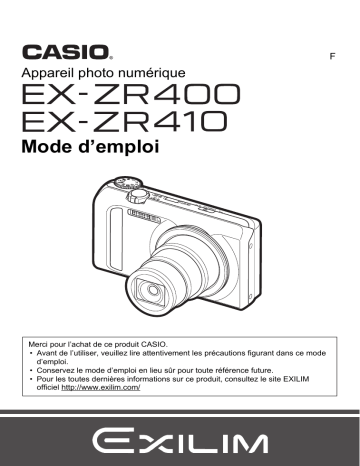 Casio EX-ZR410 Manuel utilisateur | Fixfr