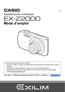 Casio EX-Z2000 (Pour les clients américains du nord) Manuel utilisateur