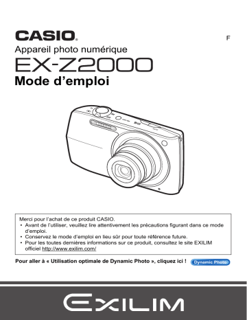 Casio EX-Z2000 (Pour les clients américains du nord) Manuel utilisateur | Fixfr