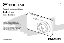 Casio EX-Z70 (Pour les clients européens) Manuel utilisateur