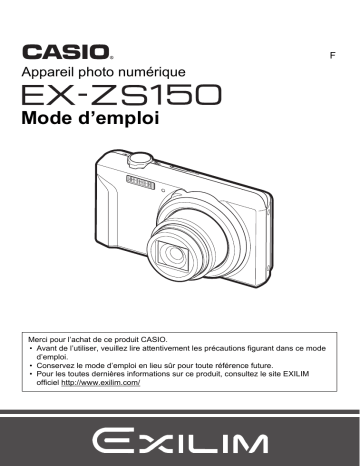 Casio EX-ZS150 Manuel utilisateur | Fixfr