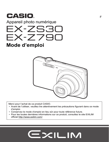 Casio EX-Z790 Manuel utilisateur | Fixfr