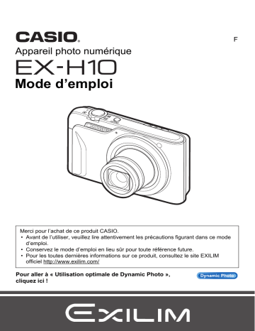 Casio EX-H10 Manuel utilisateur | Fixfr