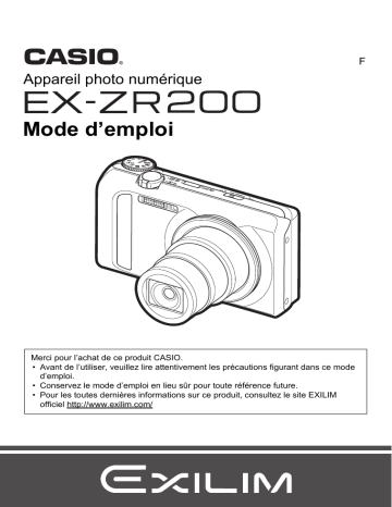 Casio EX-ZR200 Manuel utilisateur | Fixfr