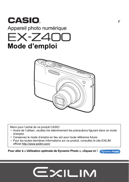 Casio EX-Z400 (Pour les clients américains du nord) Manuel utilisateur