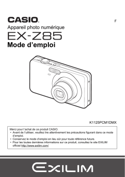 Casio EX-Z85 (Pour les clients américains du nord) Manuel utilisateur