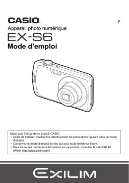 Casio EX-S6 Manuel utilisateur