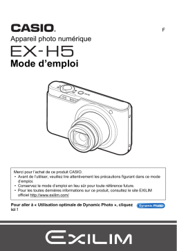 Casio EX-H5  (Pour les clients américains du nord) Manuel utilisateur