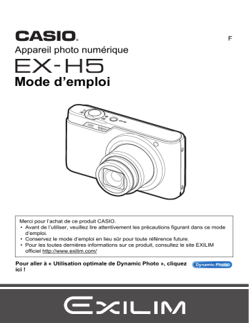 Casio EX-H5  (Pour les clients américains du nord) Manuel utilisateur | Fixfr