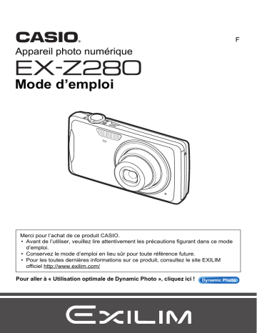 Casio EX-Z280 Manuel utilisateur | Fixfr
