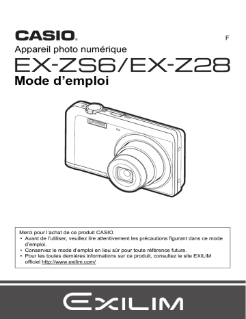 Casio EX-ZS6 Manuel utilisateur | Fixfr