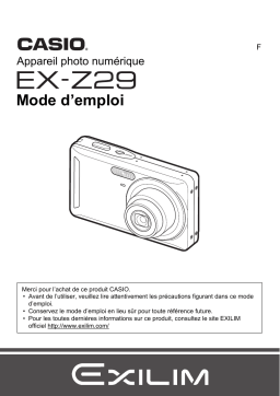 Casio EX-Z29 Manuel utilisateur