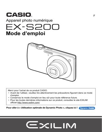 Casio EX-S200 (Pour les clients américains du nord) Manuel utilisateur | Fixfr