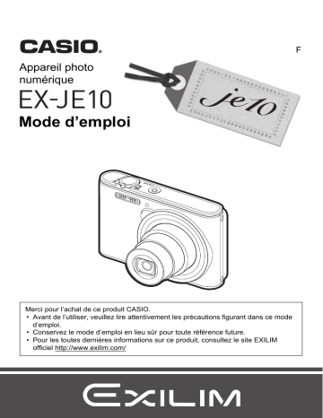 Casio EX-JE10 Manuel utilisateur | Fixfr