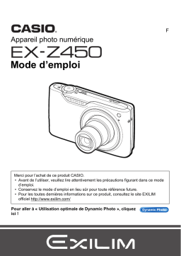 Casio EX-Z450 (Pour les clients américains du nord) Manuel utilisateur