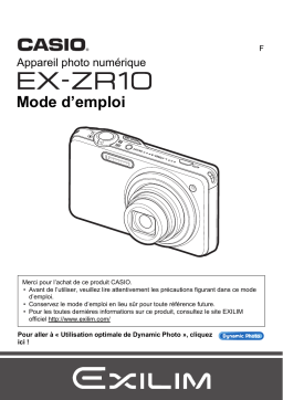 Casio EX-ZR10 (Pour les clients américains du nord) Manuel utilisateur