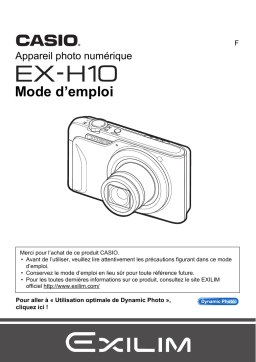 Casio EX-H10  (Pour les clients américains du nord) Manuel utilisateur