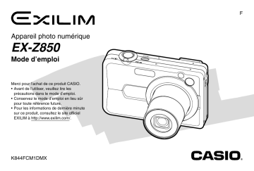 Casio EX-Z850 Manuel utilisateur | Fixfr