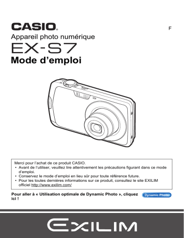 Casio EX-S7 (Pour les clients américains du nord) Manuel utilisateur | Fixfr