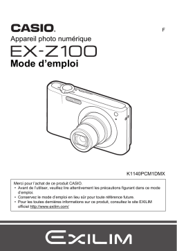 Casio EX-Z100 Manuel utilisateur